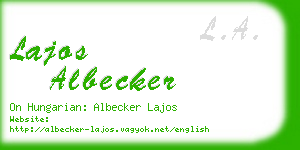 lajos albecker business card